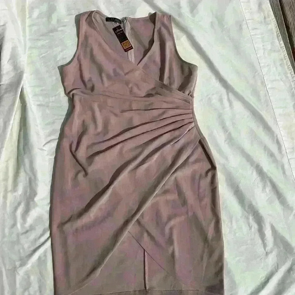 ihot Women’s V-neck sleeveless faux wrap ruched sheath cocktail dress - Picture 9 of 9